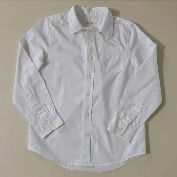Cat & Jack™ Boy's White Long Sleeve Button-Down Shirt - Picture 4 of 13